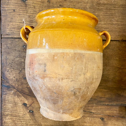 Antique French Terracotta Confit Pot – Ochre Glaze