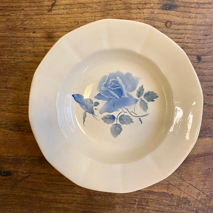 Vintage Digoin Sarreguemines Shallow Bowl – Blue Rose