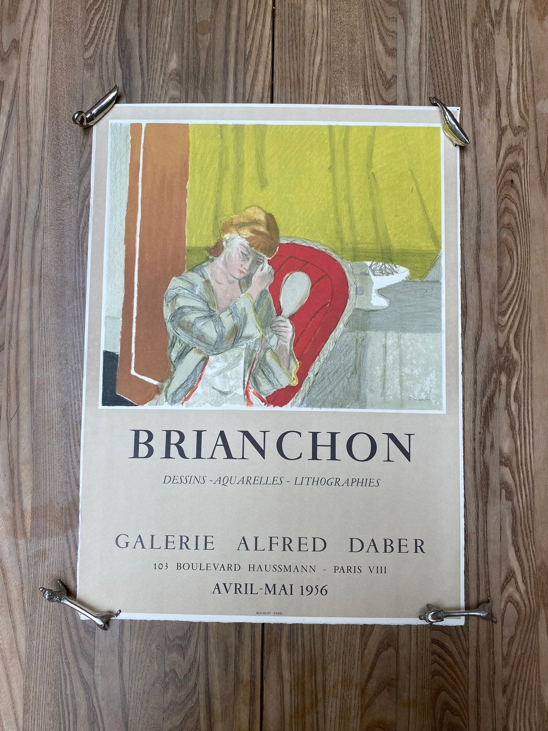 Vintage Maurice Brianchon Lithographic Exhibition Poster – Paris 1956