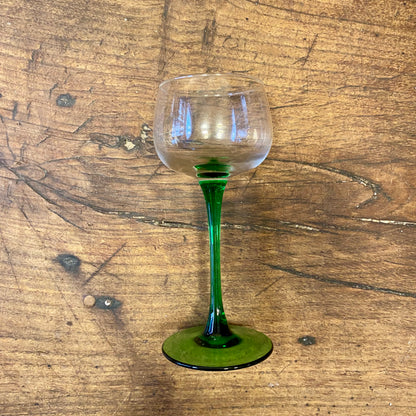 Vintage French Alsace Wine Glass – Green Stem