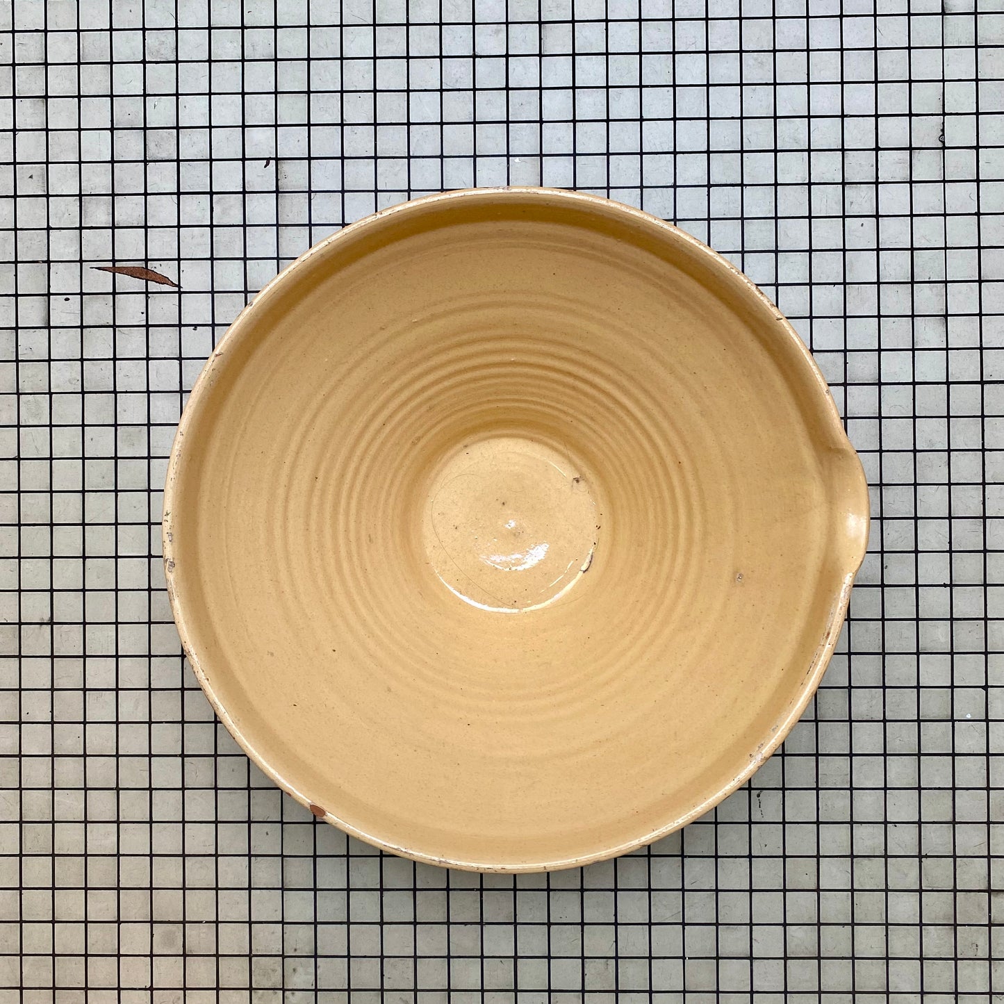 Vintage French Provençale Tian Bowl – Pale Yellow Glaze