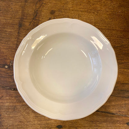 Italian Vintage White Soup Plate – 22 cm