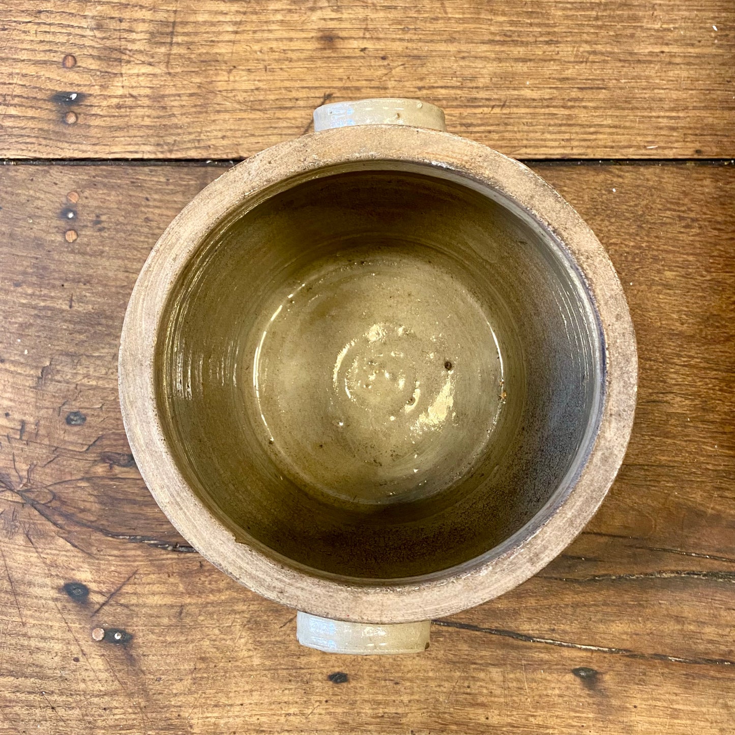 Vintage French Stoneware Pot with Handles