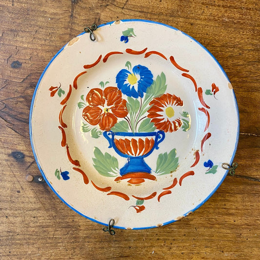 French Vintage Wall Plate – Floral Basket Decoration – 22.5 cm