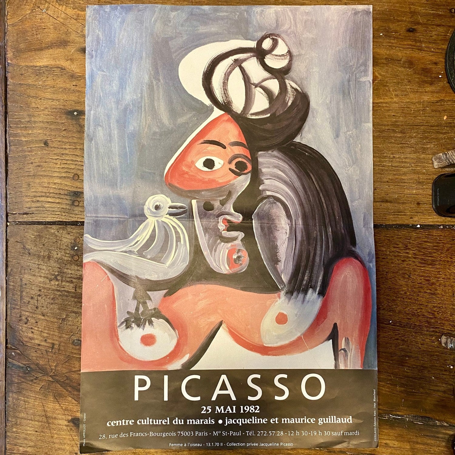 Picasso Exhibition Poster – Femme à l’oiseau – Paris 1982