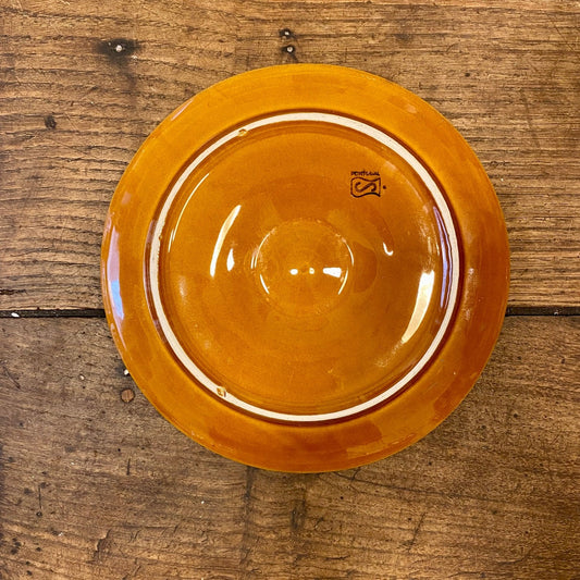 Vintage Portuguese Oyster Plate – Amber Brown
