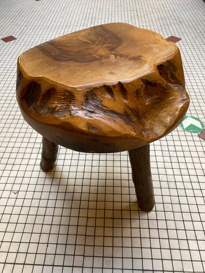 Brutalist Wooden Stool