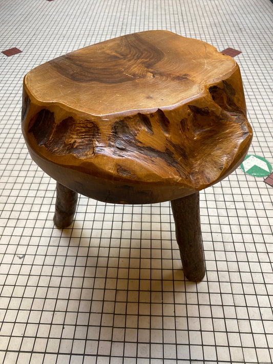 Brutalist Wooden Stool