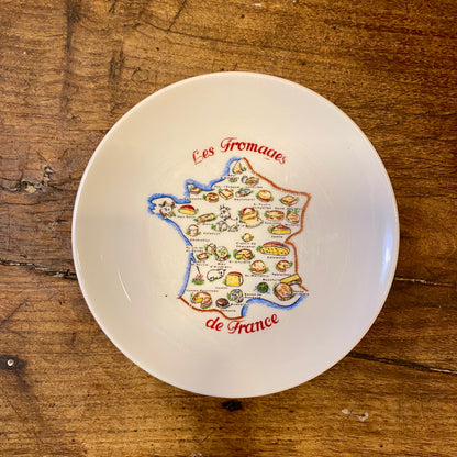 Vintage Euro Porcelaine Dessert Plate – French Cheese Map