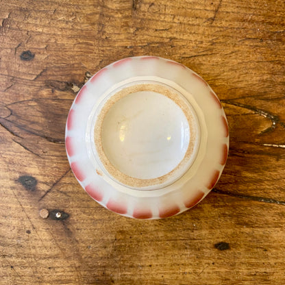 Vintage French Café au Lait Bowl – Red Geometric
