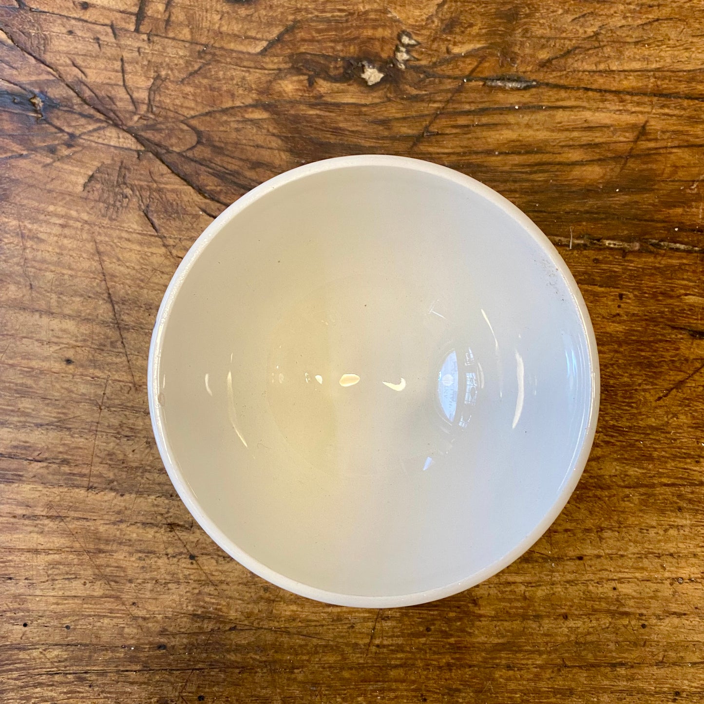 Vintage French Café au Lait Bowl – Blue Geometric