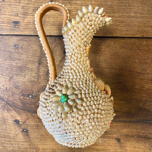 Vintage Shellwork Pitcher – 33 cm