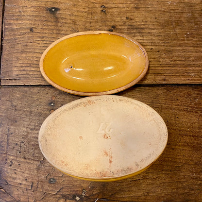 Vintage French Stoneware Terrine – Ochre Yellow