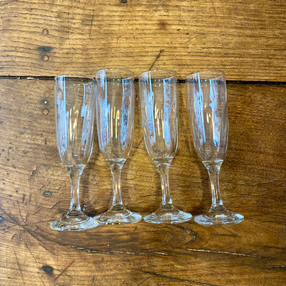 Set of 4 Vintage Champagne Flutes