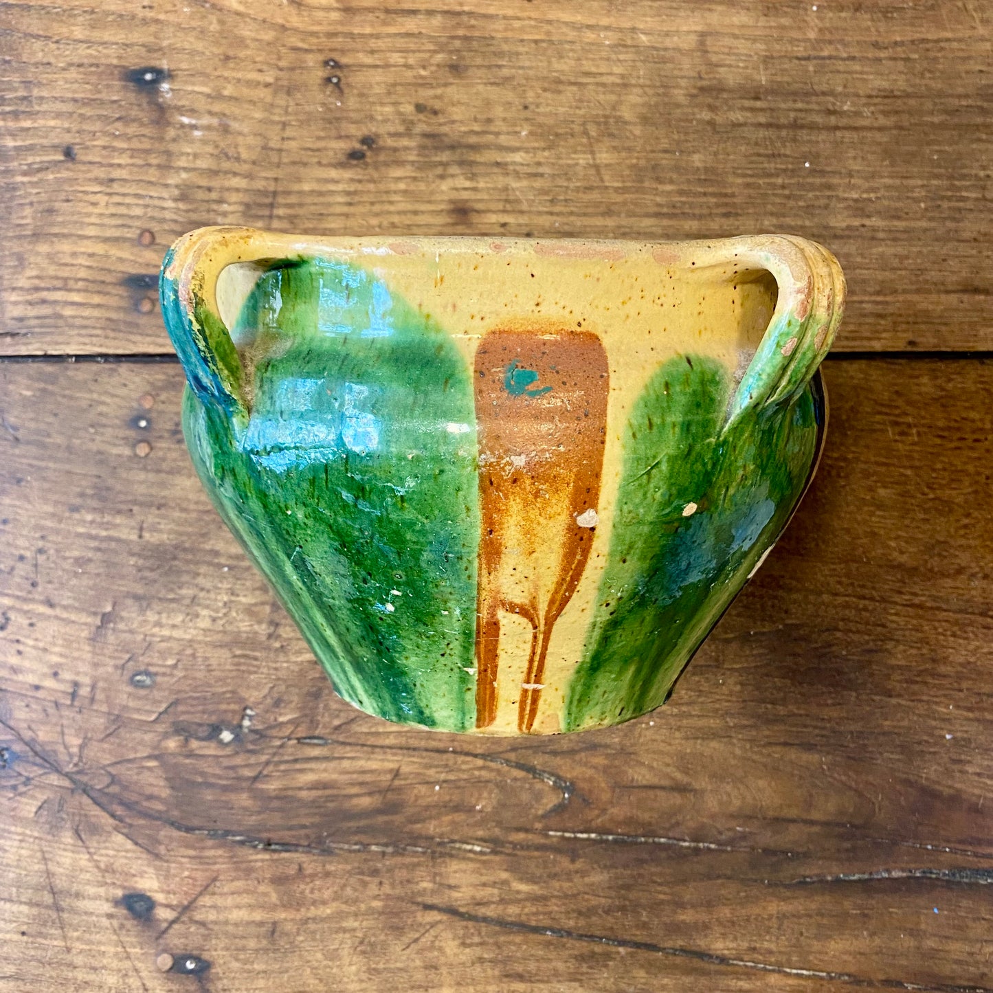 Vintage French Provençal Glazed Planter
