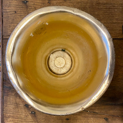 French Vintage Vase Fleuriste – Gold-Tone Metal – 27 cm