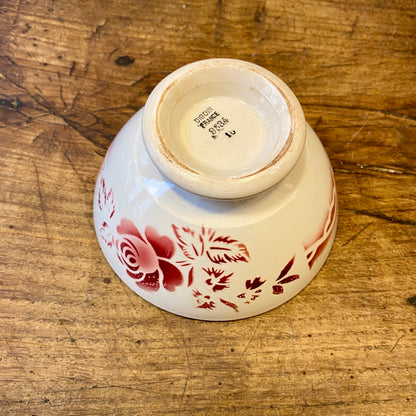Vintage French Digoin Café au Lait Bowl – Red Rose