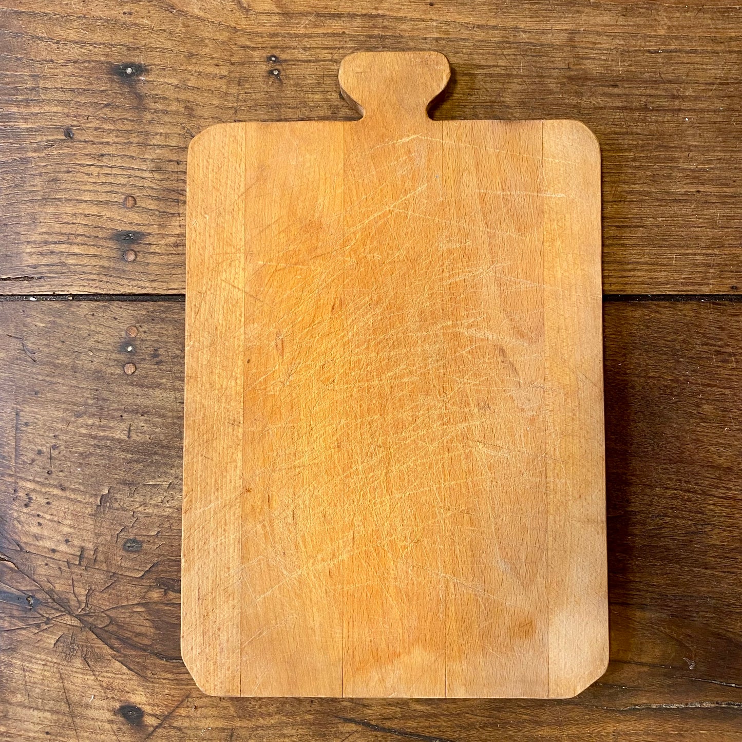 Vintage French Wooden Cutting Board – T-Handle