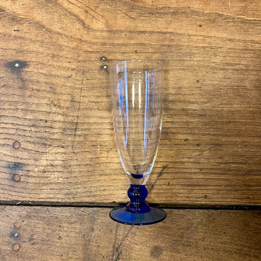 Vintage French Champagne Flute with Blue Stem – Tall