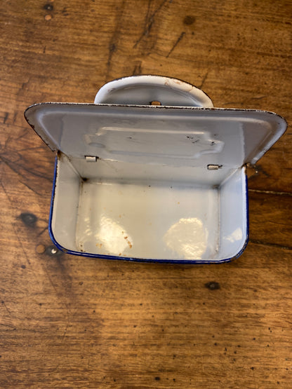 Vintage French Enamel “Allumettes” Wall Box