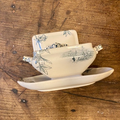 Vintage Creil et Montereau Butter Dish – Service Cerisier
