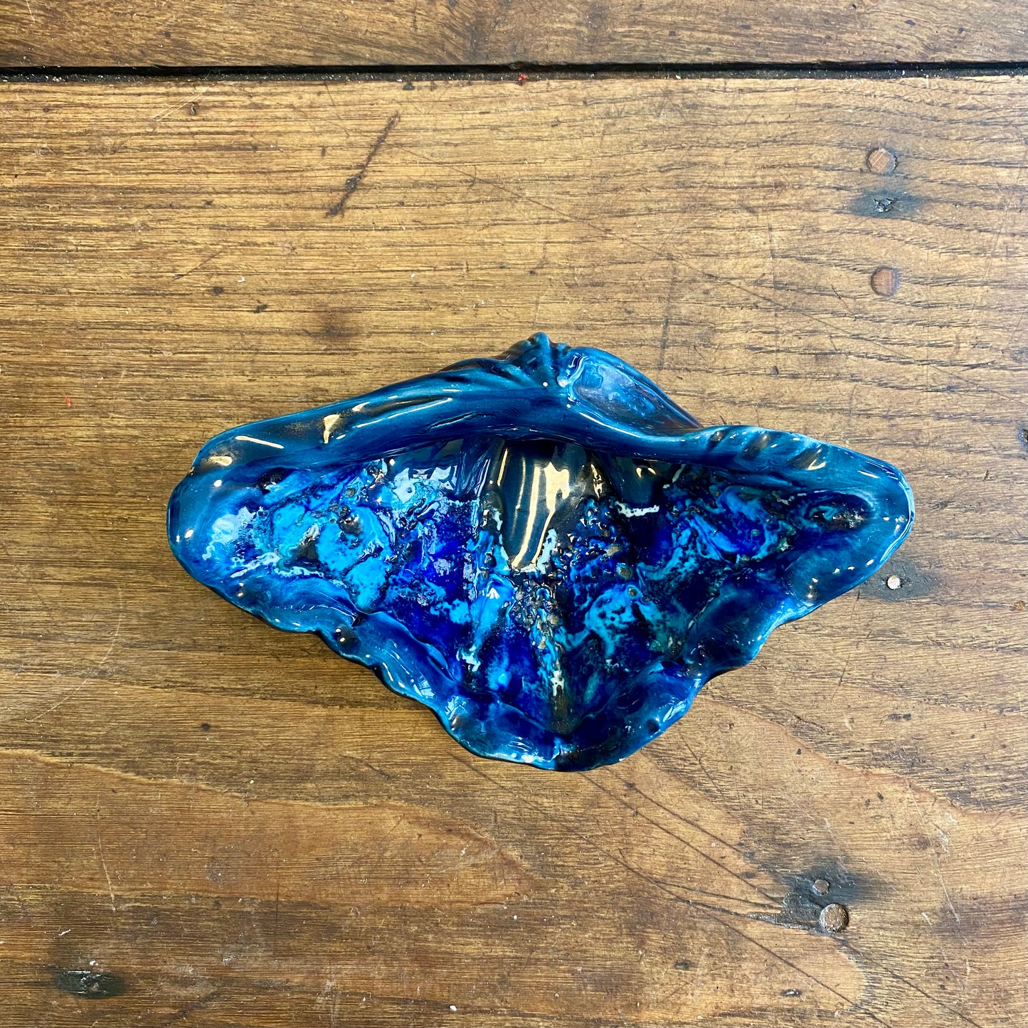 French Vintage Blue Shell Bowl – 19 cm
