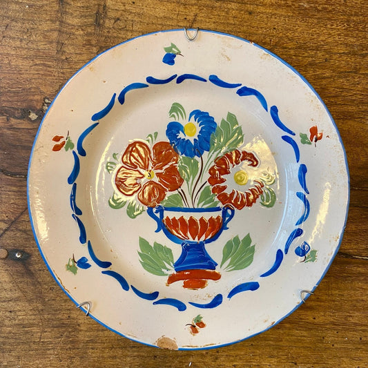 French Vintage Wall Plate – Floral Basket Decoration – 22.5 cm
