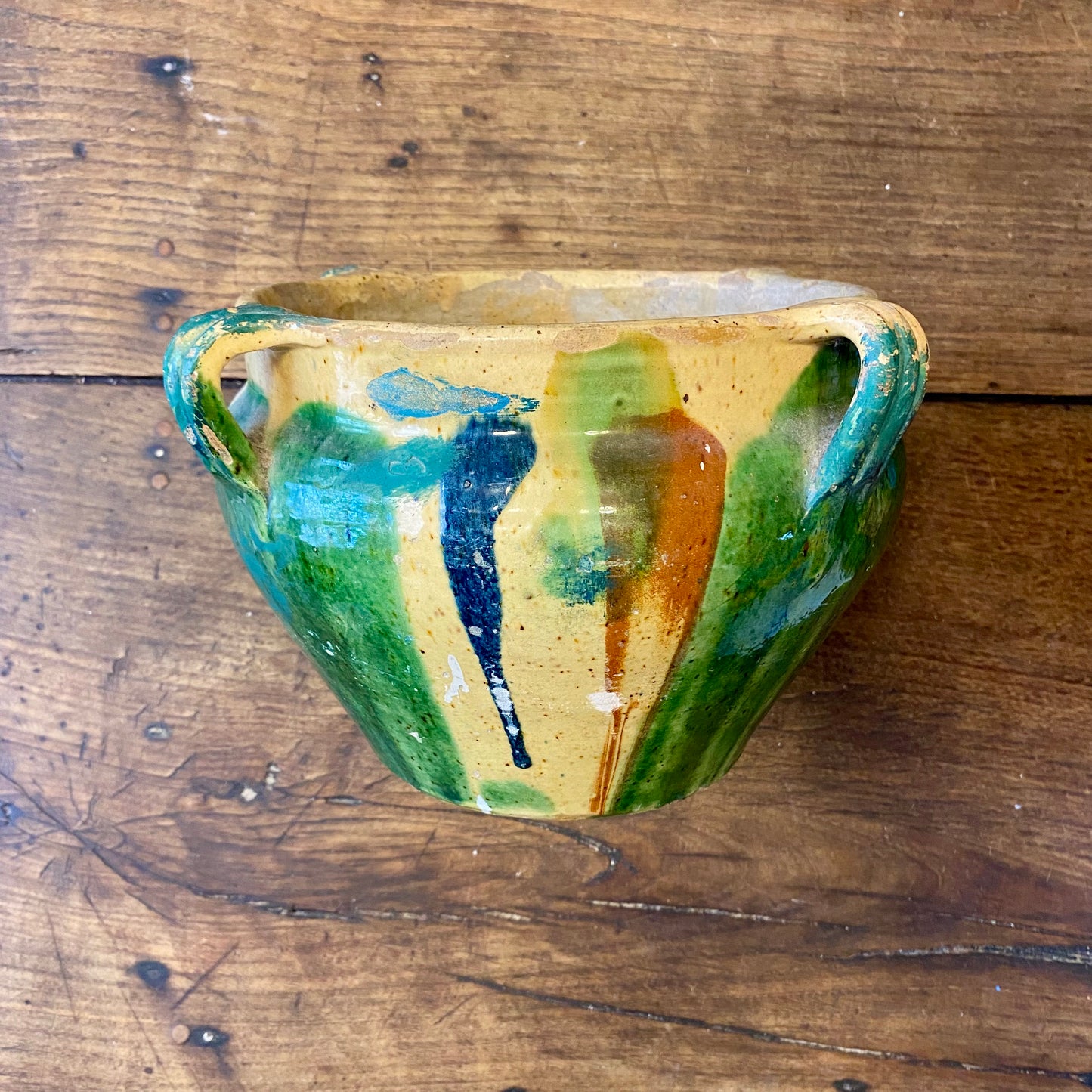 Vintage French Provençal Glazed Planter