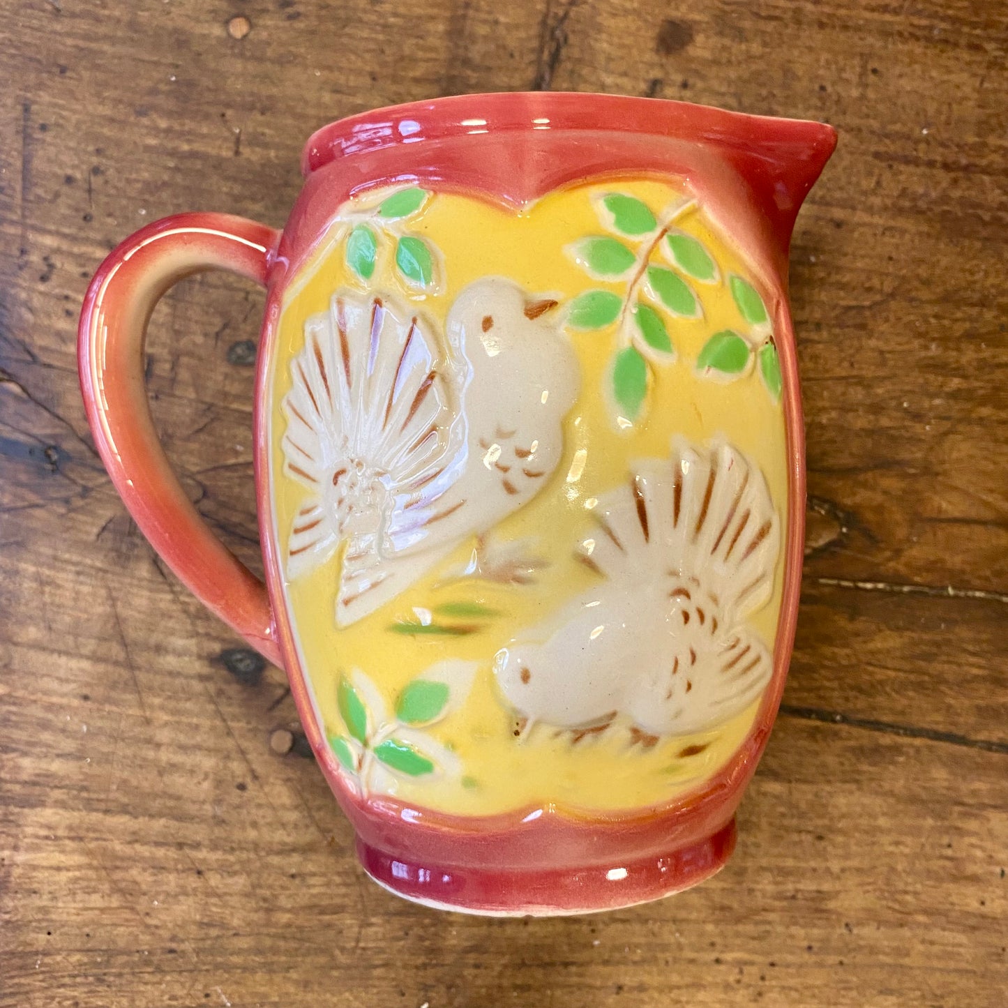 Vintage Bird Relief Pitcher – 17 cm