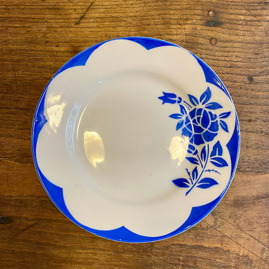 Vintage Digoin Sarreguemines “Corsica” Dinner Plate – Blue Floral