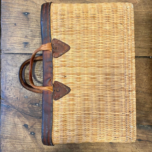 French Market Basket with Leather Handles