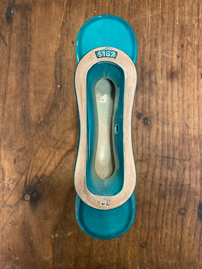 Mid-Century Turquoise Candleholder