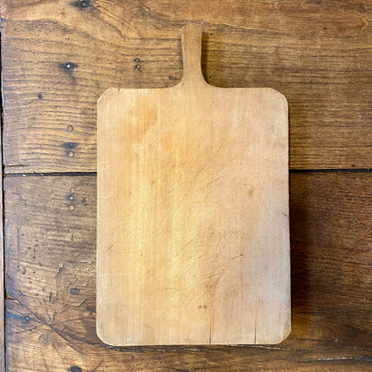 Vintage French Wooden Cutting Board – Rustic Handle