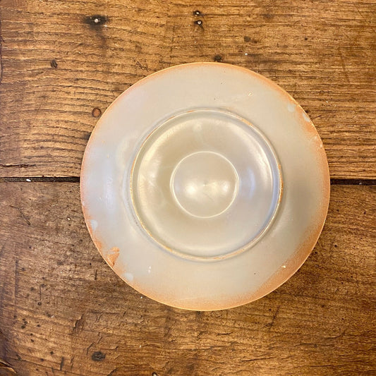 Vintage French Oyster Plate – Ivory & Terracotta