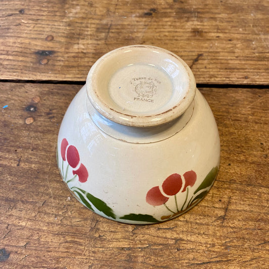 French Vintage Café Au Lait Bowl – Cherry Decor – 14 × 8 cm