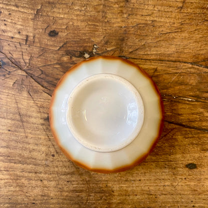 Vintage French Café au Lait Bowl – Orange & White