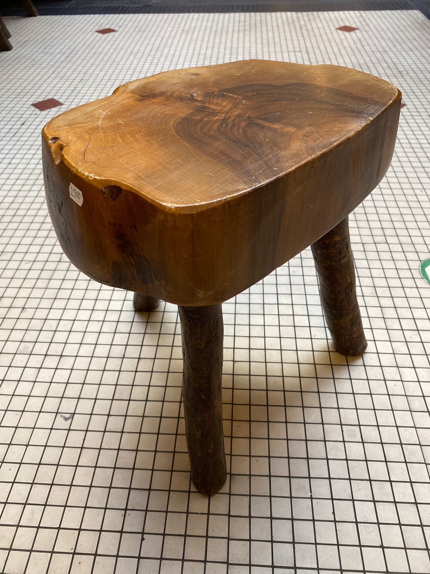Brutalist Wooden Stool