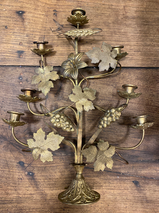 Vintage Gilded Grapevine Candelabra