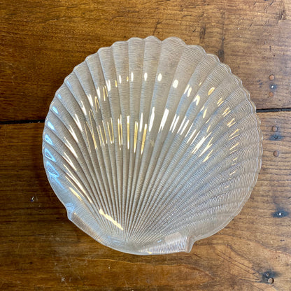 Vintage Glass Shell Serving Dish – 32 cm