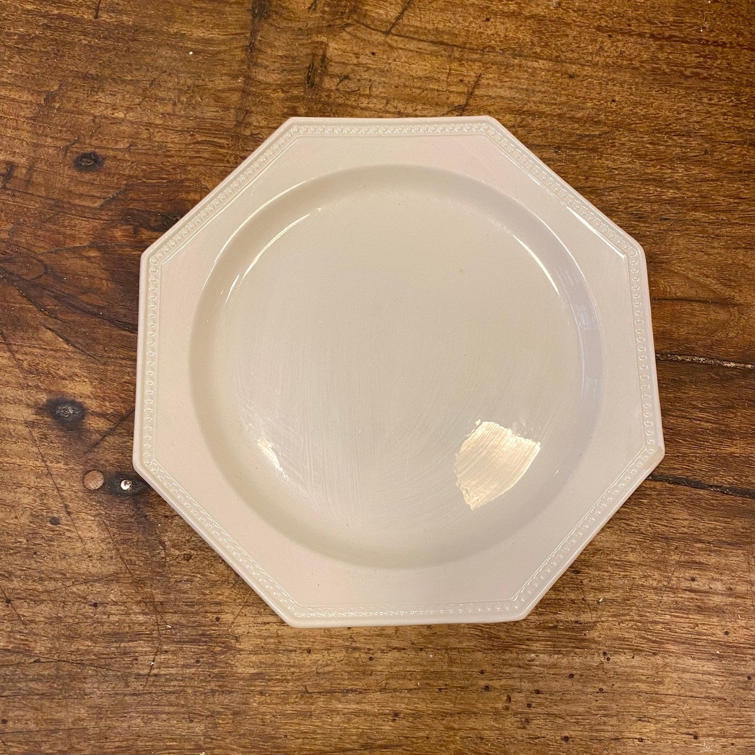 Creil & Montereau Pearled Dessert Plate – Antique French Porcelain