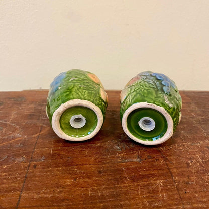 Underside of the shakers with plastic stoppers