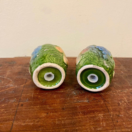 Underside of the shakers with plastic stoppers
