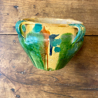 Vintage French Provençal Glazed Planter