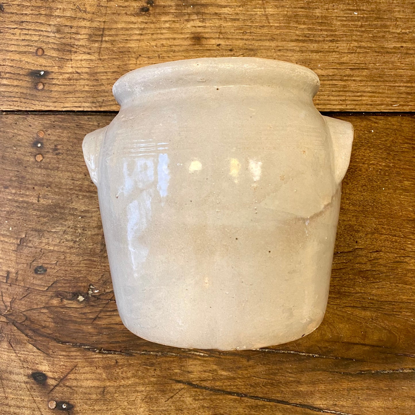 Vintage Fransk Stengodskruka med Handtag