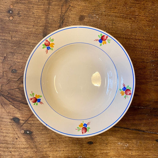 Vintage Gien “Nice” Soup Bowl Blue Floral