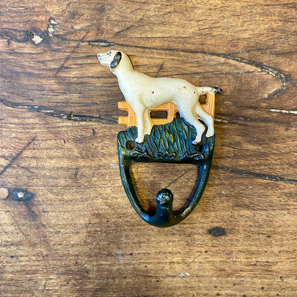 Vintage Väggkrok i Gjutjärn med Hund