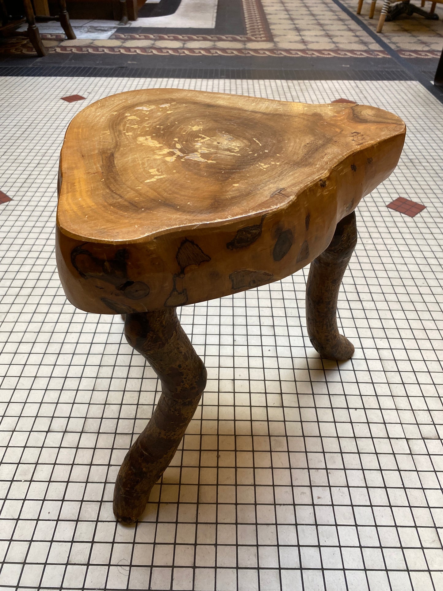 Brutalist Wooden Stool