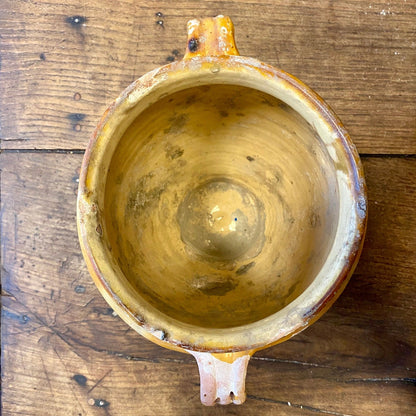 French Antique Confit Pot – Ochre Glaze
