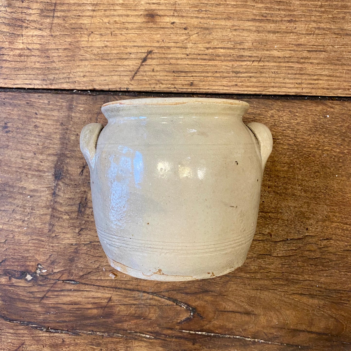 Vintage French Stoneware Pot with Handles
