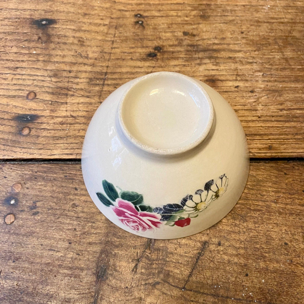 Vintage French Café au Lait Bowl – Rose Motif